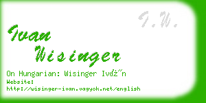 ivan wisinger business card